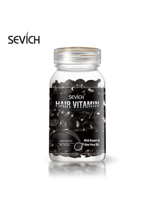 Капсули для темного волосся Sevich (олія кемірі та алое вера) чорні 30 капсул | 6447032