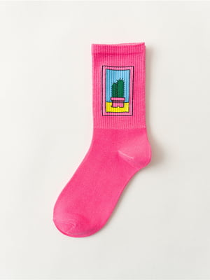 Шкарпетки «Кактус» рожеві | 6447088