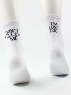 Шкарпетки «Don`t Follow me» білі | 6447849