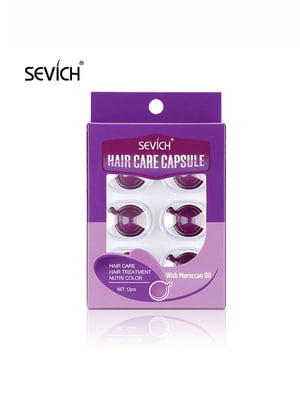 Капсули для фарбованого і жорсткого волосся Sevich (марокканська олія) фіолетові 12 капсул | 6447878