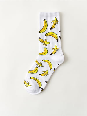 Шкарпетки «Банани» білі | 6447886