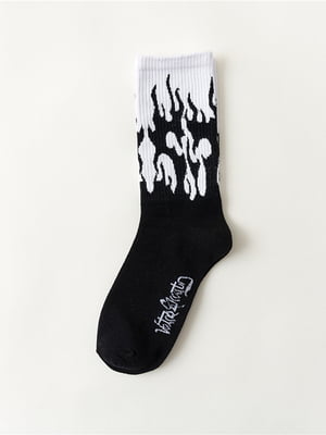 Шкарпетки «Вогонь» чорні | 6447887