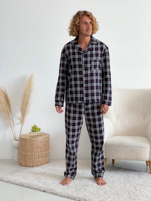 Пижама из фланели: рубашка и брюки | 6452517