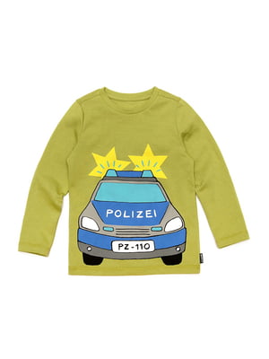 Реглан "Полиция" салатового цвета с рисунком | 6430085
