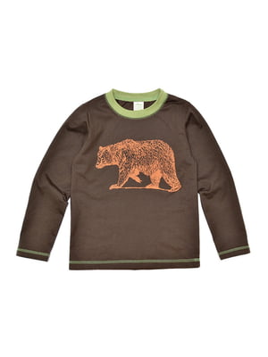Реглан "Медведь" коричневый с рисунком | 6430252