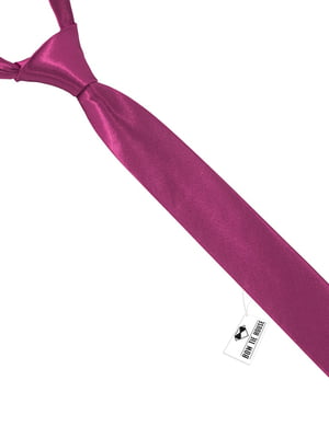 Краватка вузька малинового кольору атласна | 6456889