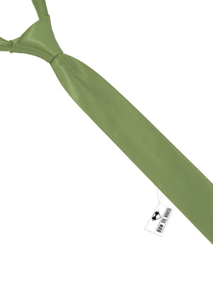 Краватка оливкового кольору атласна | 6456891