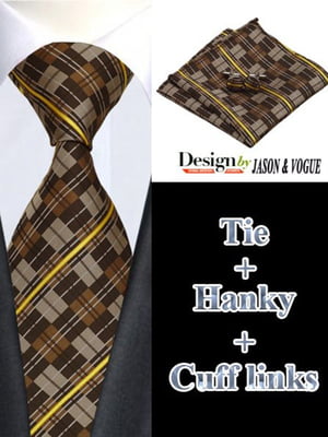 Подарочный набор: галстук, платок и запонки | 6456955
