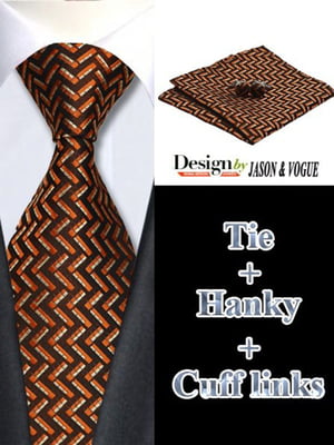 Подарочный набор: галстук, платок и запонки | 6456956