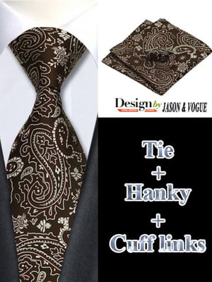 Подарочный набор: галстук, платок и запонки | 6456959