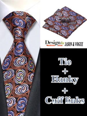 Подарочный набор: галстук, платок и запонки | 6456961