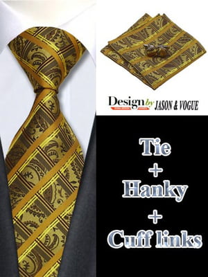 Подарунковий набір: краватка, хустка та запонки | 6456964