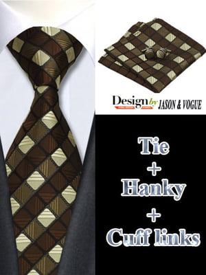 Подарунковий набір: краватка, хустка та запонки | 6456965