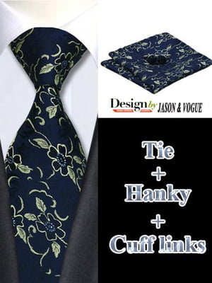 Подарочный набор: галстук, платок и запонки | 6456970