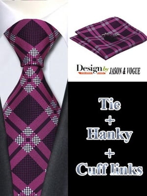 Подарочный набор: галстук, платок и запонки | 6456974