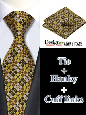 Подарочный набор: галстук, платок и запонки | 6456976