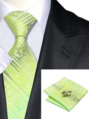 Подарунковий набір: краватка, хустка та запонки | 6456990