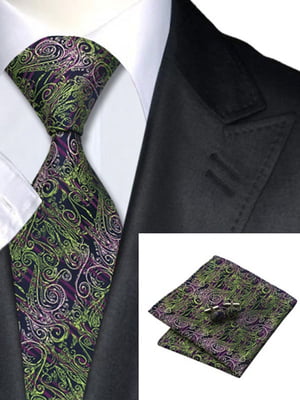 Подарунковий набір: краватка, хустка та запонки | 6456991
