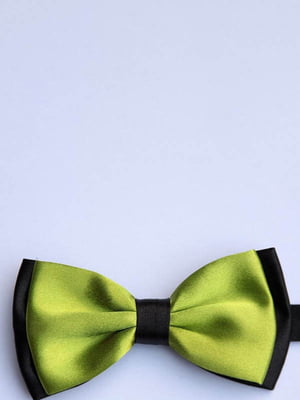 Краватка-метелик двошарова чорно-зелена | 6456994