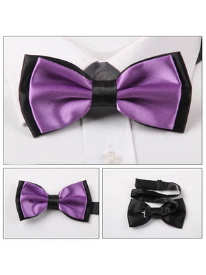 Краватка-метелик двошарова чорно-фіолетова | 6456998