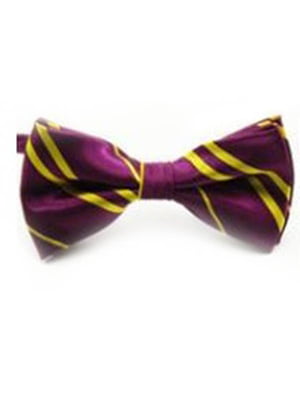 Краватка-метелик кольору фуксії у жовту смужку | 6457028