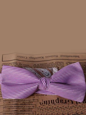 Краватка-метелик фіолетова в смужку | 6457117