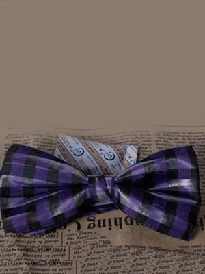 Краватка-метелик фіолетово-чорна у смужку | 6457120
