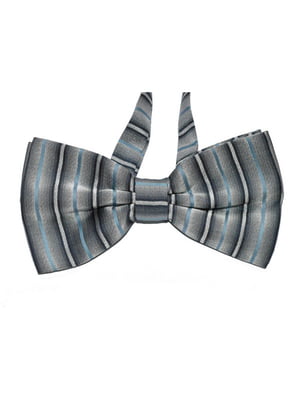 Краватка-метелик сіро-блакитна у смужку | 6457200