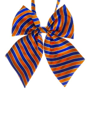Краватка-метелик помаранчево-синя у смужку | 6457209