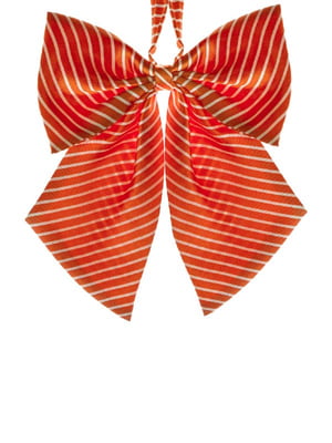 Галстук-бабочка оранжевый в белую полосочку | 6457217