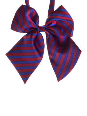 Краватка-метелик синьо-вишневого кольору в смужку | 6457219