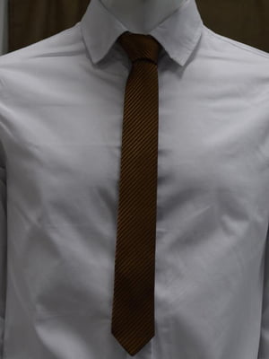 Краватка коричнева вузька в смужку | 6457250