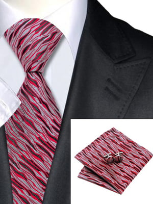 Набір подарунковий: краватка, хустка та запонки | 6457255