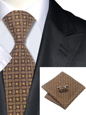 Набор подарочный: галстук, платок и запонки | 6457256