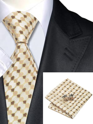 Набір подарунковий: краватка, хустка та запонки | 6457272