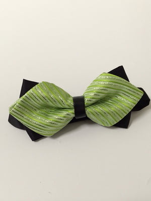 Краватка-метелик салатова в смужку | 6457322