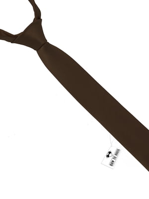 Краватка вузька шоколадного кольору матова | 6457377