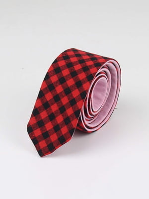 Краватка бавовняна двостороння (червона клітина і рожева) | 6457444