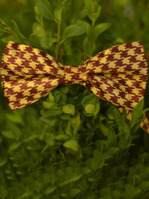 Краватка-метелик коричнева "Качині лапки" | 6457445