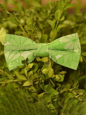Краватка-метелик салатова в квіточку | 6457510