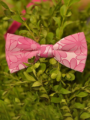 Краватка-метелик рожева у квіточку | 6457511