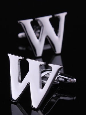 Запонки металеві з літерою W | 6457603