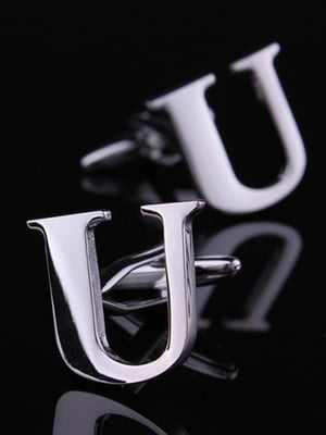 Запонки металеві з буквою U | 6457611