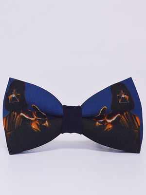 Краватка-метелик синьо-чорна з принтом | 6457641