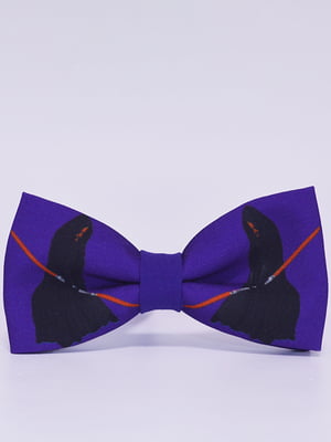 Краватка-метелик фіолетова з принтом | 6457645