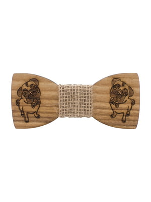 Краватка-метелик дерев'яна із зображенням собаки | 6457731