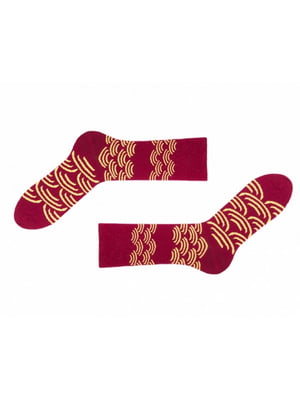 Шкарпетки бордові з принтом | 6457735