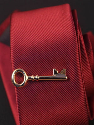 Затискач для краватки золотий ключик | 6457996