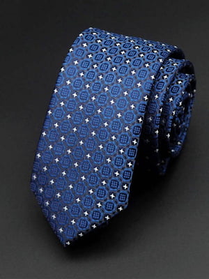 Краватка вузька темно-синя | 6458130