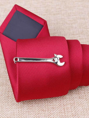 Зажим для галстука в форме разводного ключа серебристый | 6458133